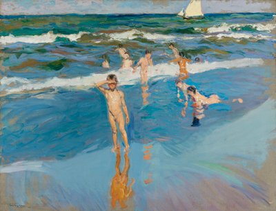 Children in the Sea, Valencia Beach by Joaquín Sorolla